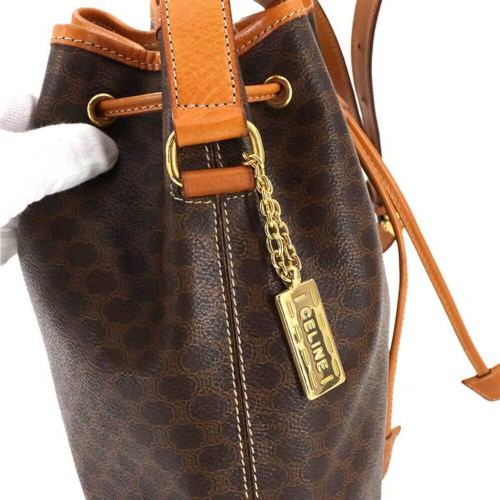 CELINE Macadam Shoulder Bag Leather Brown Gold Hardware - COA included - Picture 5 of 10